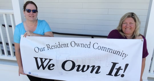 Two Rivers Mobile Home Community Cooperative Secretary Sue Ann Desrochers and Treasurer Heidi Brown.